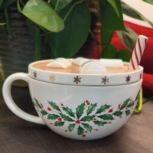 Lenox Holiday Candy Dish Cocoa Mug, Excellent Used